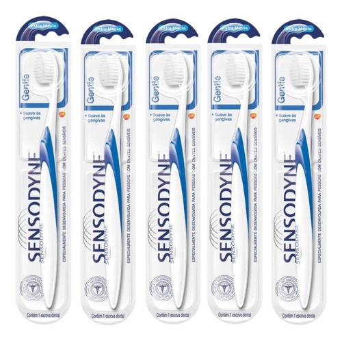 Escova De Dente Gentle Extra Macia Sensodyne Kit X5