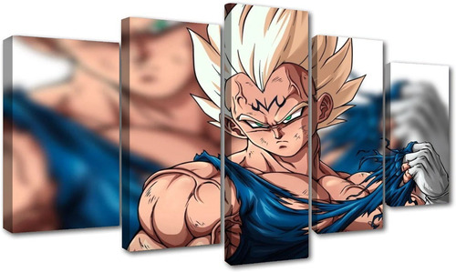5 Cuadros Canvas Majin Vegeta Dragon Ball Z Anime 150x80cm