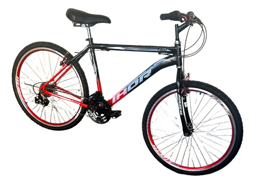Bicicleta 26 Alumínio Thor Passeio 21 Velocidades V-break Cor Preto/vermelho Tamanho Do Quadro Único