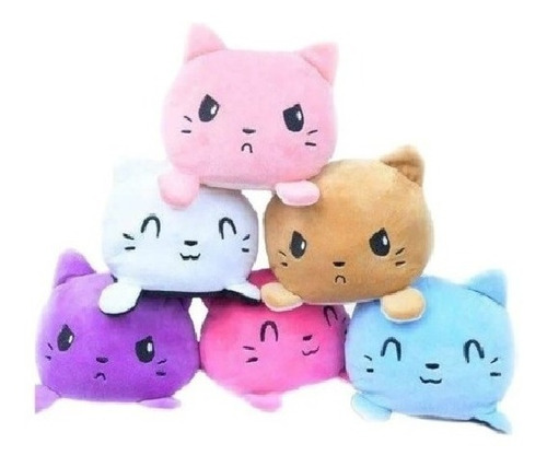 Peluche Gato Reversible Varios Colores Tierno Peluche 