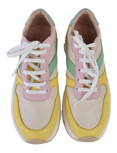 Imagen 4 de 6 de Zapatillas Urbanas Colores De Mujer De Cuero Pant - Ferraro