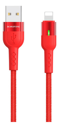 Cable Cargador Compatible Para iPhone Apagado Inteligente Color Rojo