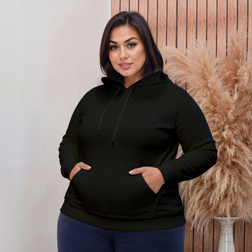 Blusa Moletom Plus Size Liso G1 G2 G3 G4 G5 Algodão Premium