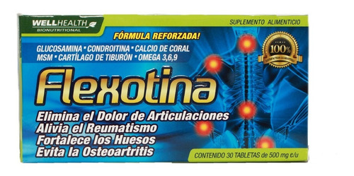 Tabletas Flexotina 30 Tblts 500mg Reumatismo Huesos Sabor Si Sabor