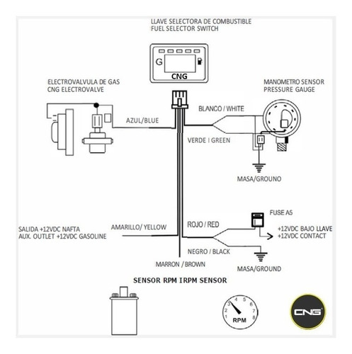 Imagen 7 de 10 de Llave Conmutadora Gnc Para Inyeccion + Manometro