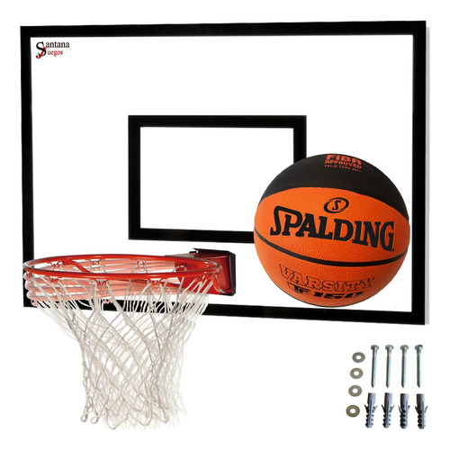 Tablero Basketball Madera Aro Rebotador Pelota Santana Jue  