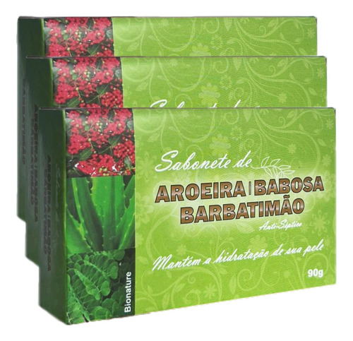 Sabonete De Aroeira Babosa E Barbatimão Bionature 3 X 110g