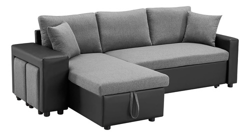 Biadnbz Sofá Modular Convertible De 92.5 Pulgadas De Lino En