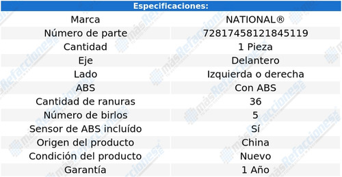Maza Del Izquierda O Derecha Con Abs V50 05 Al 11 National