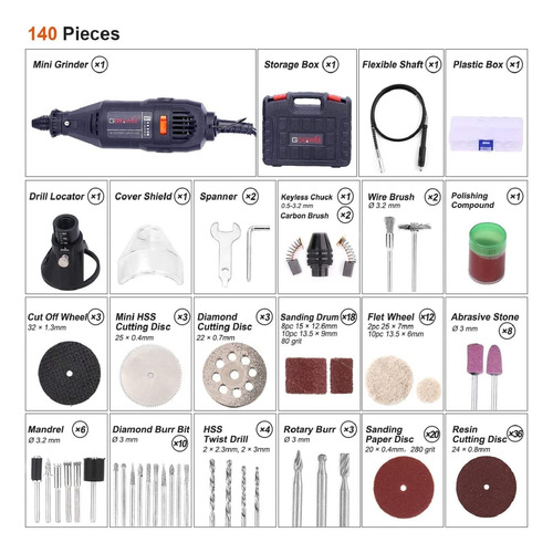 Kit De Herramientas Rotativas Con Juego De 53 Ruedas De Cort
