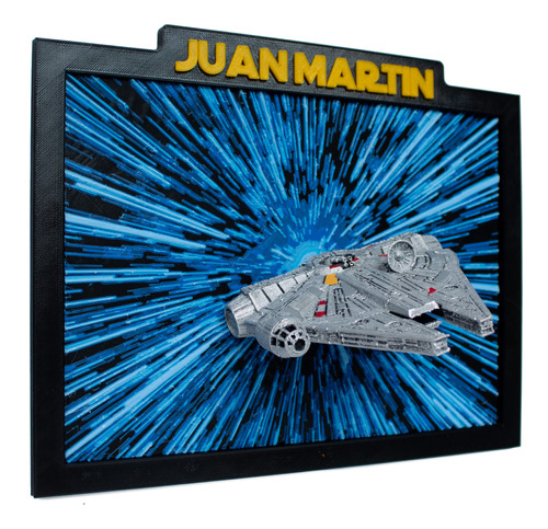 Star Wars Cuadro Halcon Milenario 3d Pintado Personalizable