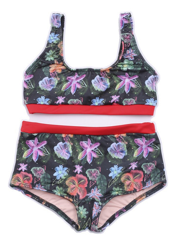 Malla Bikini De Nena Short Y Top Estampada Todos Los Talles