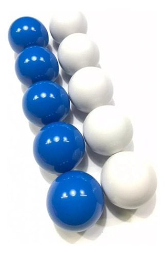 Jogo De Bolas Lisas 54mm Azul E Branca Para Mesa Sinuca 