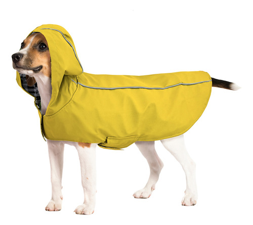 Impermeable Poncho Lluvia Para Perros Con Capucha Ch - Xxl Amarillo Grande
