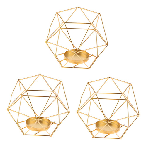 3 Pedazos Porta Candeleros Geométricos De Hierro Para Luces