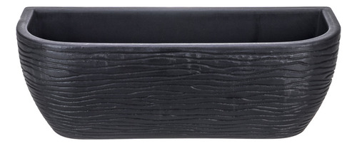 Maceta Floridis Pared Plástico 46 × 17cm Recoleccion Agua Simil Piedra Color Negro