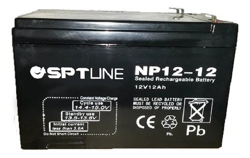 Batería Pila 12v 12ah Recargable Sptline Cctv, Inversor