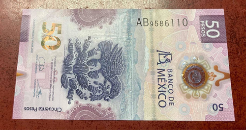 Billete 50 Pesos Mxn Ajolote Serie Ab