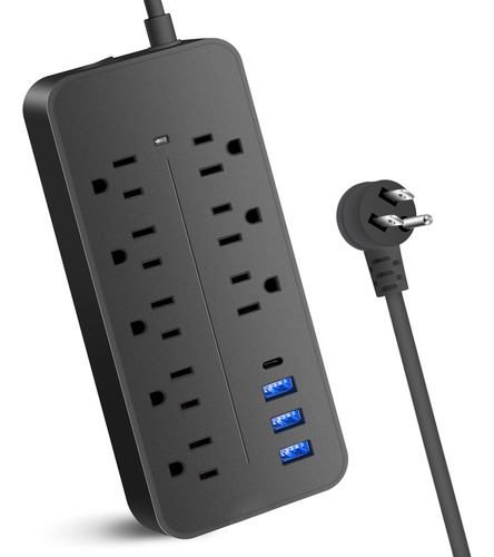 Enchufe Power Home Flat Office Para Cable