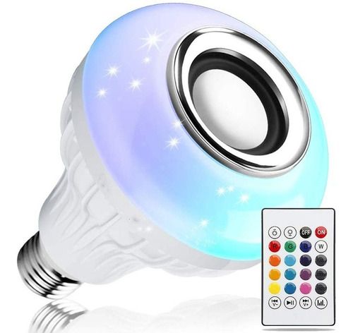 Lampara Led Rgb 7w E27 + Parlante 3w Bluetooth + Control Rem