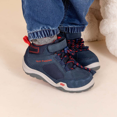 Bota Hush Puppies Buzz Vl Blue Para Niño