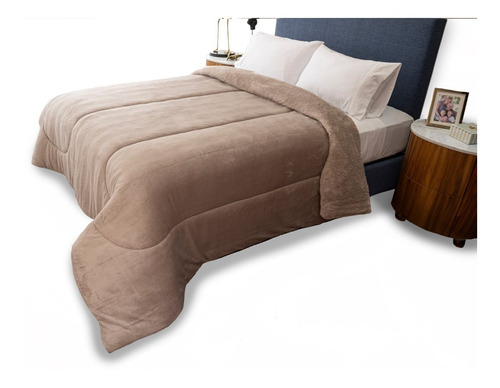 Cobertor Liso Beige Mega King Size Dormireal Edredón Térmico