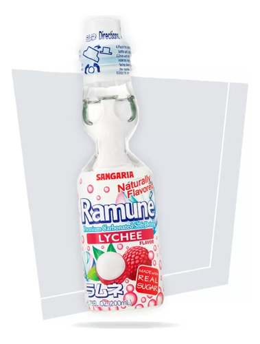 Bebida Japonesa Ramune Sabor Lychee 200ml Gasificada