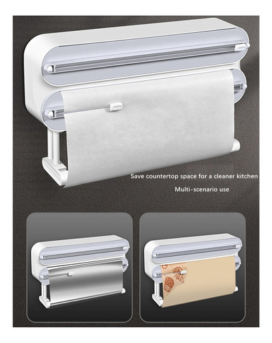 Dispensador De Película Adhesiva Con Portarrollos Gris