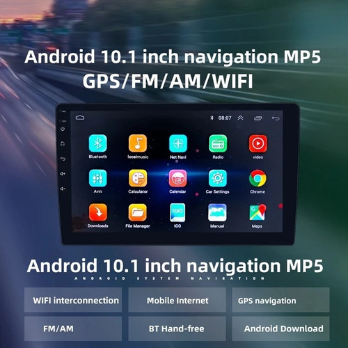 Auto Radio Android 10.1 Pulgadas Full Touch Hd Wifi Gps Usb