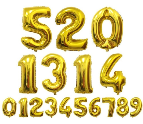 2 Balão Número Metalizado 70cm Dourado Rose Gold Festa Decor