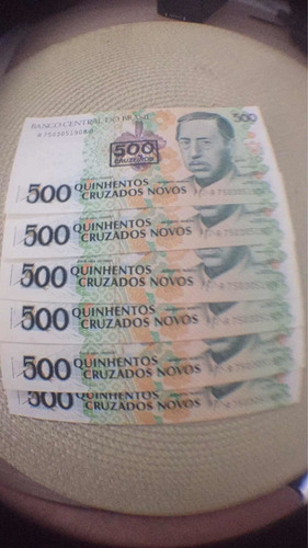 Imagem 3 de 4 de Quinhentos Cruzados Novos Flor De Estampa 6 Notas Sequência