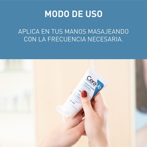 Imagen 7 de 8 de Crema De Manos Cerave 50 Ml Para Manos Secas Y Agrietadas Fragancia Neutro Tipo de envase Pote