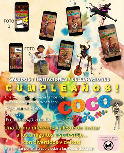Invitación Animada Digital De Cumple - Coco!   