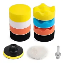 Comprar Juego De 11 Esponjas Para Pulir Auto,8 Piezas De Almohadillas De Pulido De Esponja, 1 Pieza De Almohadillas Amortiguadoras De Lana, 1 Pieza De Adaptador De Broca, 1 Pieza De Ventosa
