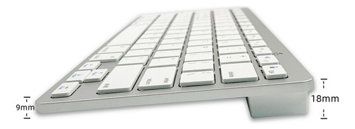 . Teclado Bluetooth Inalámbrico Plateado Coreano De 78