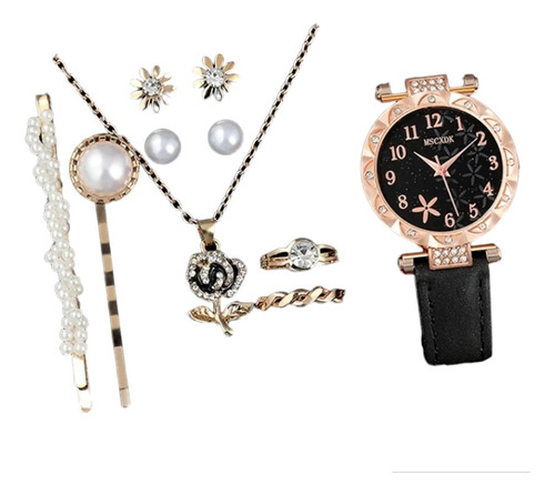 Kit Reloj De Cuarzo Y Joyeria Para Mujer 11 Piezas