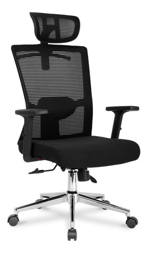 Cadeira de escritório DT3office Maya gamer ergonômica  preta com estofado de mesh