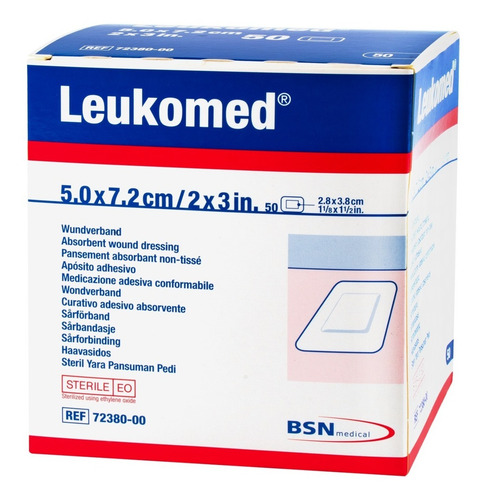 Imagen 1 de 2 de Apositos Adhesivo Leukomed 5 X 7.2 X 50 Uds