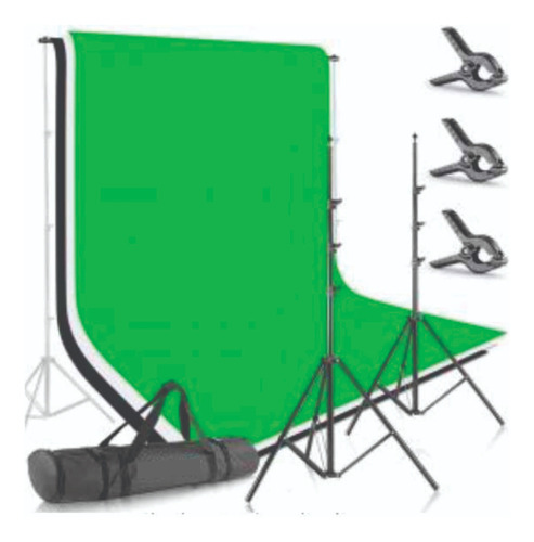 Soporte Para Fondo Cromakey 3 Telones 3x6 Blan Negro Verde 