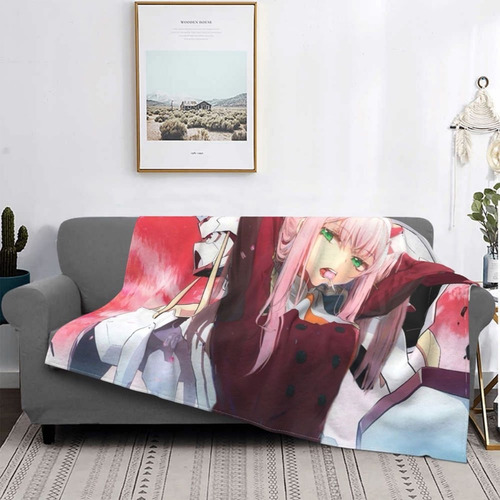 Zero Two Darling In The Franxx Frazada Polar Cobija Manta Color Sweet Girl Zero Two