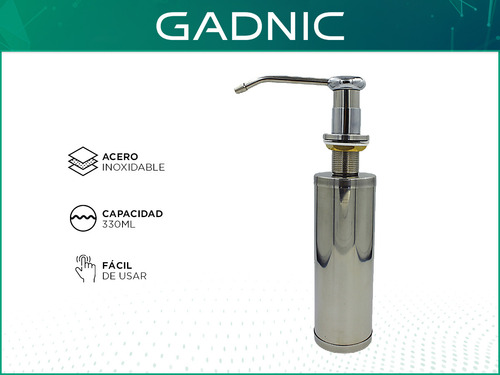 Dispensador Detergente 330ml Empotrable Bancada Inoxidable