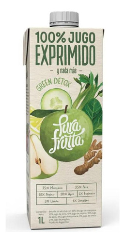 Jugo 100% Exprimido Green Detox Pura Frutta 4 X 1 Lt