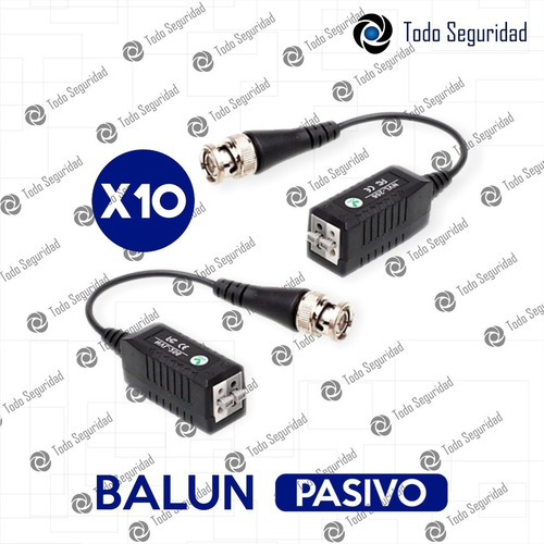 Pack 10 Par Balun Hd Ahd Tvi Cvi Cámara Turbo Hikvision Dahua Cctv Seguridad Dvr