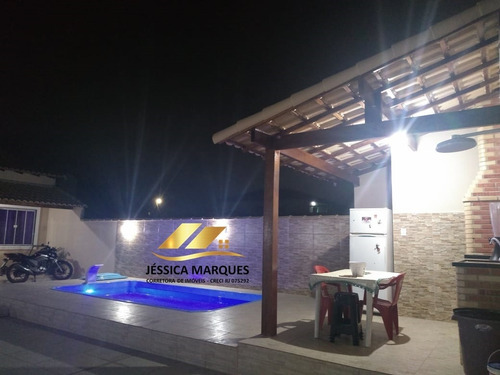 Imagem 4 de 9 de Casa De 2 Quartos, Área Gourmet E Piscina Em Unamar - 077.2