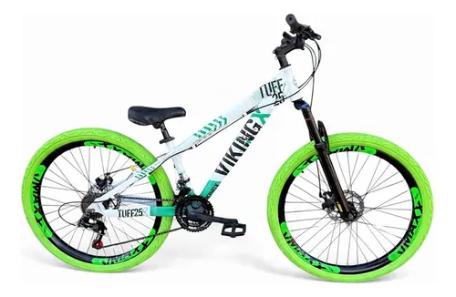 Kit Bicicleta Vikingx Câmbio Shimano Pneu Flame Verde - Bv