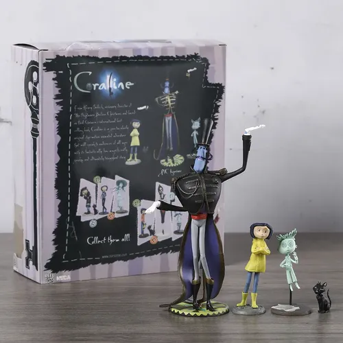 NECA Coraline フィギュア 2体セット Coraline Set Mr Bobinsky Ghost Boy Cat Neca Figure Toys | MercadoLivre