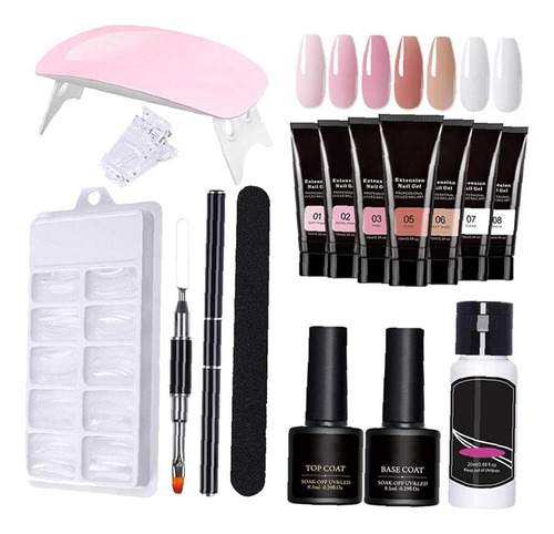 Kit De Gel De Extensión De Uñas Con Lámpara De Uñas