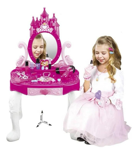 Juego Tocador De Niñas Con Espejo Accesorios De Princesa