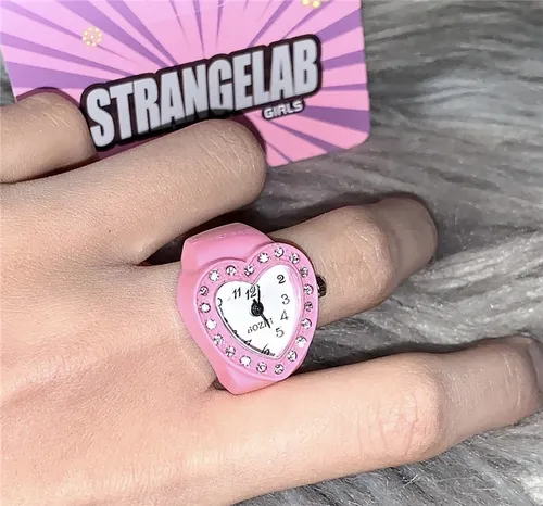 Anillo De Reloj Retro Y2k Con Diamantes Completos