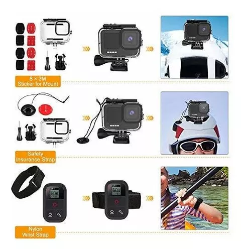 Kuptone Kit de accesorios para GoPro Hero 10/Hero 9 Negro, funda protectora  de silicona + 6 protectores de pantalla de vidrio templado para Hero 10